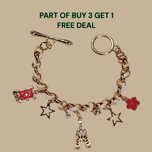 🗼⭐Eiffel Tower, Stars, Playing Card Sparkling Blingy Charm Bracelet - NWOT ⭐🗼